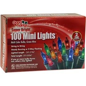 Es66540 Good Tidings Superbright 100 Colored Christmas Light Set 27ft