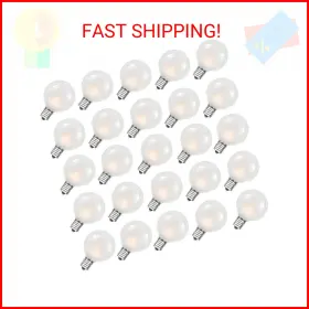Goothy 096156214234 25 Pack G40 Frosted White Light Bulbs Replacement 1.5 Inch Globe Outdoor Pa