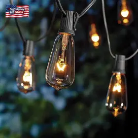 Goothy 445053197124 20ft Outdoor String Lights With 22 Edison Bulbs 2 Spare 7w E17 Intremed