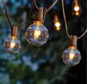 Goothy 711181741124 Outdoor String Lights 25ft Hanging Patio With 27 G40 Clear