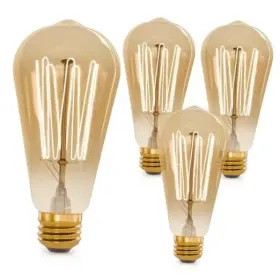 St64 Gordon & Bond 093871489937 Incandescent Light Bulbs 60 Watt Style Amber And Dimmable - 4 Pack Edison