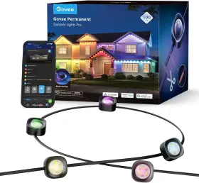 Govee 810088346996 Permanent Outdoor Lights Pro 100ft With 60 Rgbic Led For Daily And