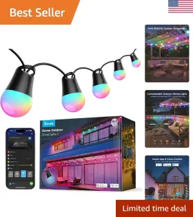 Govee 810088348013 Smart Outdoor String Lights 2 144ft Rgbic With Dimmable Warm