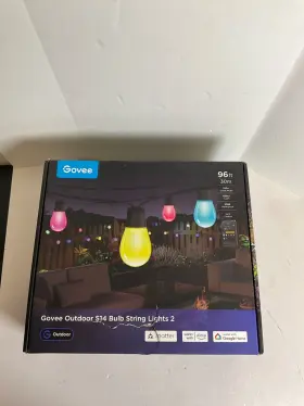 Govee 850034048215 S14 96ft Rgbic Outdoor String Lights Warm White Open Box Tested