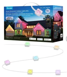 Govee 850034049311 150ft Permanent Outdoor Lights Elite White Smart Festive Rgbic Lighting