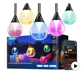 H7027 Govee Outdoor String Lights 96ft Multicolor Led Smart Control Alexa Matter