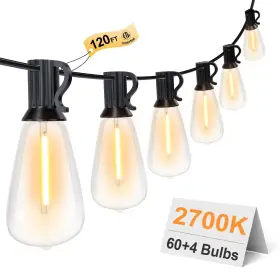 Gpatio 735812286372 120ft Outdoor String Lights Waterproof Patio With 64 Hanging L