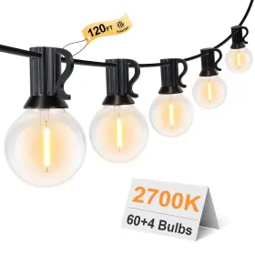B0b5dm42bq Gpatio 120ft Outdoor String Lights Waterproof Patio With 64 Hanging Bulb