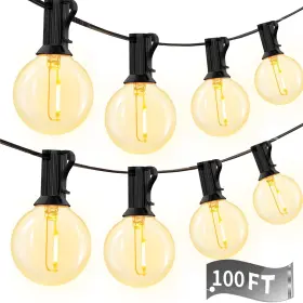 100ft50d Guddl 100ft Led Outdoor String Light Waterproof Patio Lights With 50 Shatt