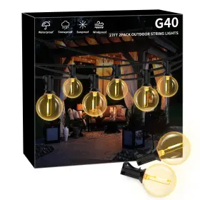 27ft13d2p Guddl 54ft Outdoor String Lights 2 Packx27ft Patio With 26 S