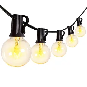 8542006630 Guddl Outdoor String Lights 25feet Patio With 27 G40 Bulbs 2 Spare Connect