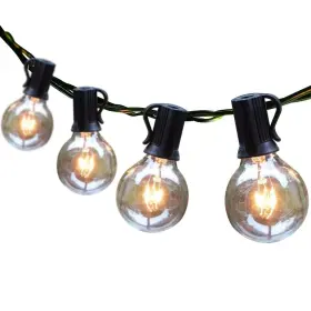Gd001sl50b-001 Guddl Outdoor String Lights 50ft Patio With 55 G40 Bulbs 5 Spare Connecta