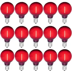 B0ddxzk7wd Guileduo 15pk G40 Red Led Christmas Replacement Bulbs 1w E12/c7 Shatterproof