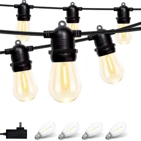 Cl-stg-sw3232-s14 Guyulux Outdoor String Lights 104ft Low Voltage Patio Decorative 32 Led Shat