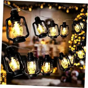 Gzero 667322496968 20 Led Lantern String Lights Mini Kerosene Lamp For Indoor Black