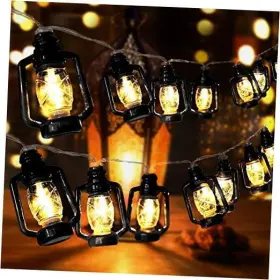 Gz-lt503b Gzero 30 Led Black Lantern String Lights Mini Kerosene Lamp For Indoor Balck