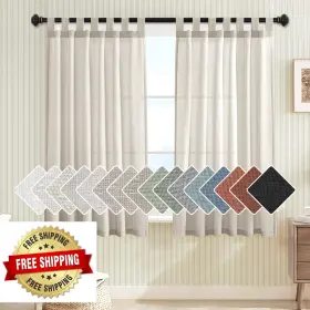 B0cdgh12tv H.versailtex Linen Textured Semi Sheer Curtains Light Filtering 2 Panels 52x54 Inch