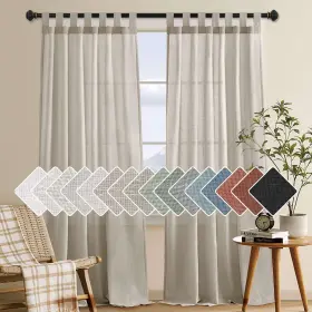 B0cxsgpfyj H.versailtex Natural Linen Curtains Textured Semi Sheer Curtain Light Filt