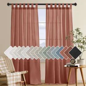 B0cxsh3ck5 H.versailtex Natural Linen Curtains Textured Living Room Semi Sheer Curtai