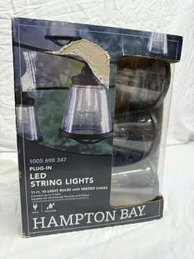 Hampton 842674050246 Bay 10-light 11ft. Outdoor Led String Lights With Seeded Cages
