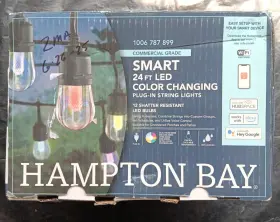 1006787899 Hampton Bay Indoor/outdoor 12-light 24 Ft. Smart Plug-in Edison Bulb Rgbw Color Changing Led