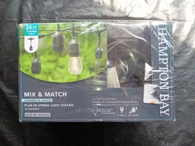 1010159367 Hampton Bay 12 Light 24 Ft. Indoor/outdoor Plug-in No Bulbs Included Edison String