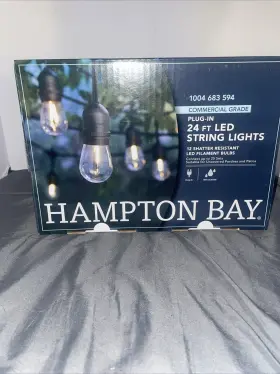 10366 Hampton Bay 12 Light Led String Lights - Black 10366 Hampton Bay 12 Light Led String Lights - Black