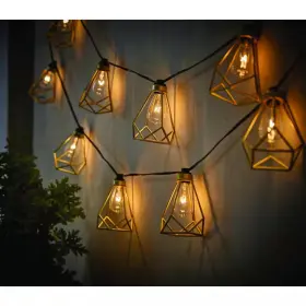 Hampton Bay 445041617672 10-light 10 Ft. Indoor/outdoor Plug-in Incandescent Gold Cage String Light