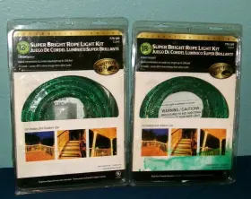 775129 Hampton Bay 50005 Lot 2 18ft Super Bright Rope Light Kit Clear Nib