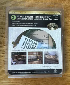 360779 Hampton Bay 808339670174 Super Bright Rope Light Kit Indoor/outdoor Clear 2 Feet 360779 Hampton Bay 808339670174 Super Bright Rope Light Kit Indoor/outdoor Clear 2 Feet