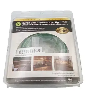 Hampton Bay 808339670198 Decorative Lighting Super Bright Rope Light Kit Clear/green 6 Ft New