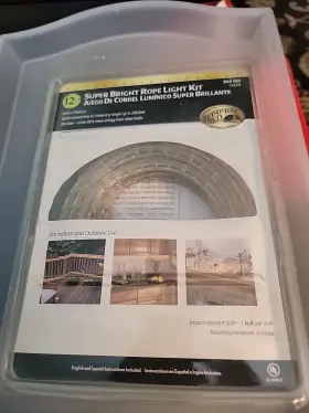 Hampton Bay 808339670211 Rope Light Kit Inch Super Bright From Clear 12 Ft. New In Box