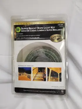 Hampton Bay 808339670228 Decorative Lighting Super Bright Rope Light Kit Clear 18 Ft. New