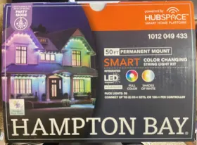 Hampton Bay 897105339489 50 Ft Smart Colour Changing Permanent Mount String Light Kit New