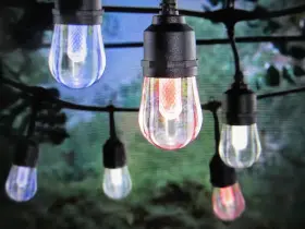 Hb-1024sc-bk Hampton Bay Smart Black 12-light 24 Ft. Indoor/outdoor Led Rgbw String Light