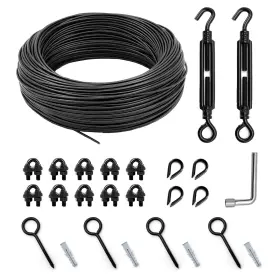 Hannger 740628701100 String Light Hanging Kit Outdoor Globe Lights Suspension With 3/16 Inch