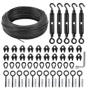 Hannger 740628701131 String Light Hanging Kit Globe Lights Suspension With 3/16 Inch 164ft B