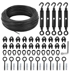 Wrs-30m3mmb-59 Hannger String Light Hanging Kit Outdoor Globe Lights Suspension With 1/8 Inch 