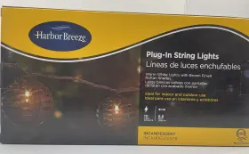 Sl10wk Harbor Breeze Formerly Portfolio 8.8-ft 10 Brown Rattan Shade Plug In String Lights Nib