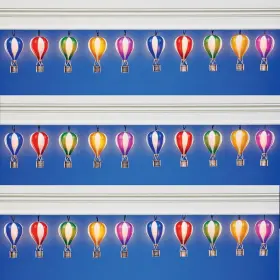 74383 Hdfl 15-ft Solar Led Colorful Hot Air Balloon String Lights Outdoor Porch Yard Decor