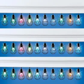 74950 Hdfl 12-ft Solar Led Color Changing Caged String Lights Outdoor Porch Yard Decor
