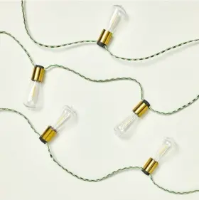 Hearth & Hand With Magnolia 028208851606 10ct Led Corded Indoor/outdoor String Lights Green/beige - Patio Lighting
