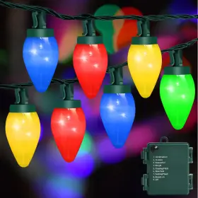 B0fmyk1fdr Hgj C7 100 Led Battery Christmas Lights Waterproof 8 Modes Auto Timer 34ft