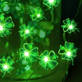B08sbgjy6b Hiboom St Patricks Day String Light 10 Ft 40 Leds Shamrock Four Leaf Clover