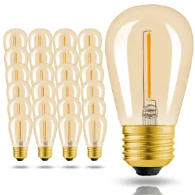 B07fbff9kd Hizashi 25 Pack S14 String Light Bulbs Replacement Amber 2200k 11w Led Outdoor W