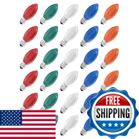 B0fhvgw2h3 Hobbynors C9 Multicolor Replacement Bulbs 30-pack Opaque Led Christmas Light Bu