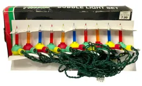 Holiday Accents 049696226820 Vtg Christmas Bubble String Lights 10 3 Inch Mini Multicolor With Box