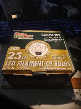 Bu25fldsc9 Holiday Bright Lights Tww Led C9 E17 Base 120v Replacement Bulbs Clear Box Of 25