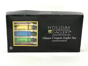 Holiday Gallery 738449378359 Vtg Midwest - 10 Glass Crayon Lights Indoor/outdoor Tested