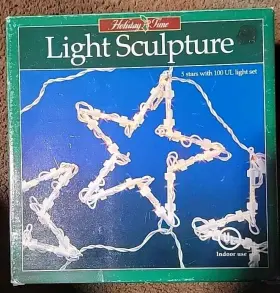 10048496 Holiday Lights 5 Star Light Sculpture Clear Bulbs White Wire 8 Inch Indoor
